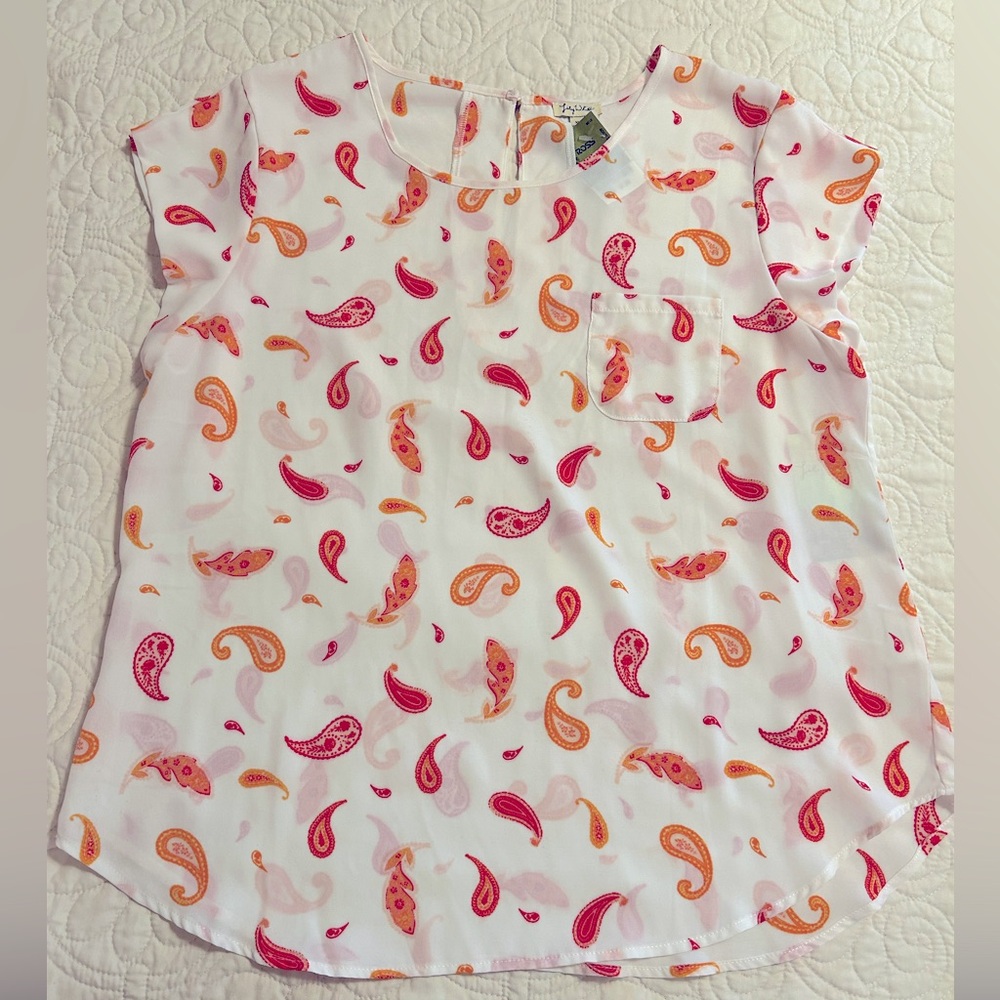 NWT Orange paisley blouse